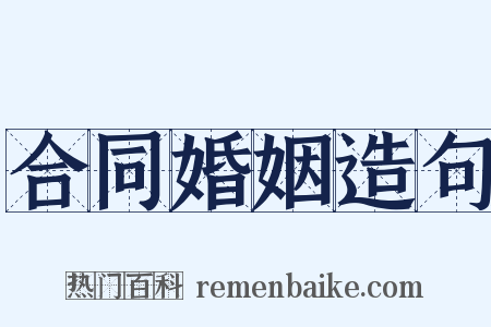合同婚姻造句是什么意思的图片